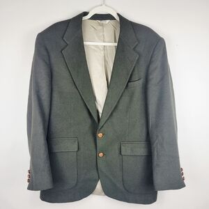 Vintage 100% Camel Hair Army Green Two Button Sports Coat Blazer